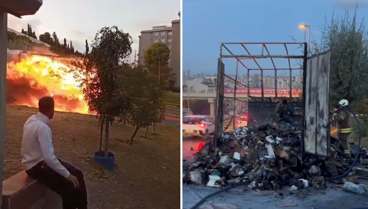 yanan kamyoneti caresiz gozlerle izledi C1anCXcB